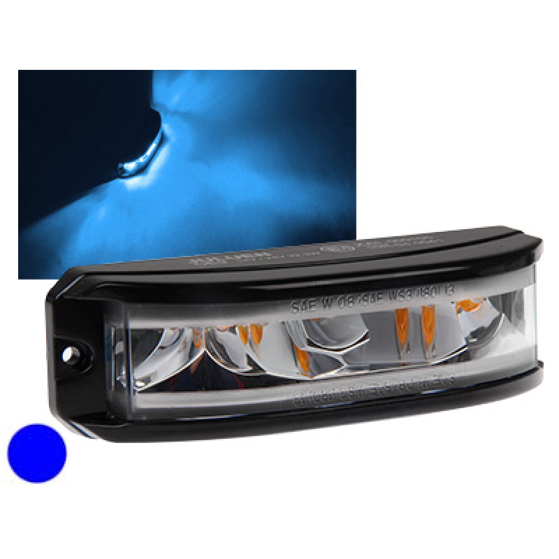 AXIXTECH LED horizontal signal lighthead, blue 128x38x35mm