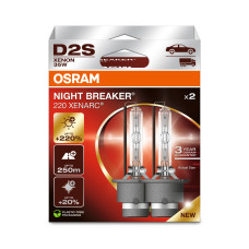 OSRAM D2S  XENARC NIGHT BREAKER 220, cool white 4500K  85V 35W, komplekts 2 gab.